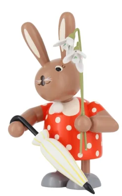 KWO Osterhasen*Osterhase - Häsin mit Schneeglöckchen, 11 cm von
