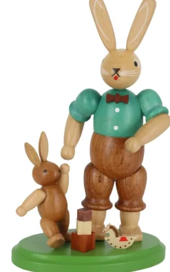 Müller Kleinkunst Osterhasen*Osterhase - Vater mit spielendem Kind, 11 cm, von