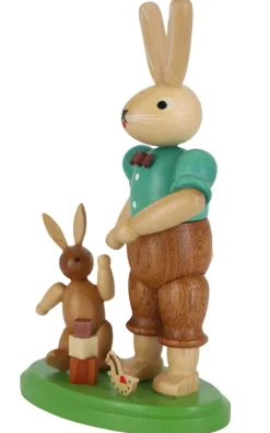 Müller Kleinkunst Osterhasen*Osterhase - Vater mit spielendem Kind, 11 cm, von