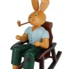 Holzkunst Gahlenz Osterhasen*Osterhase im Schaukelstuhl, 22 cm von
