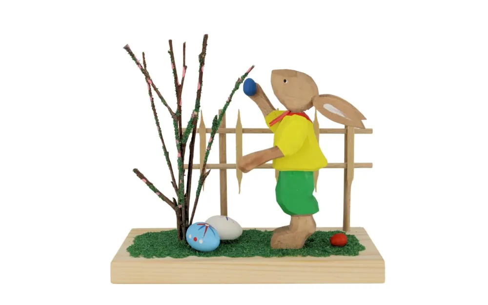 Bettina Franke Neuheiten | Osterhasen*Osterhase mit Gartenzaun, geschnitzt von
