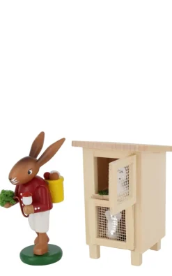 SEIFFENcom by Nestler GmbH Neuheiten | Osterhasen*Osterhase mit Hasenstall, 9 cm, von SEIFFEN.COM