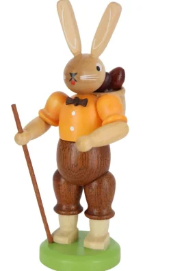 Müller Kleinkunst Osterhasen*Osterhase mit Korb und Stab, , 11 cm von