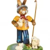 Hubrig Volkskunst Osterhasen*Osterhase mit Lämmchen, 10 cm, farbig von