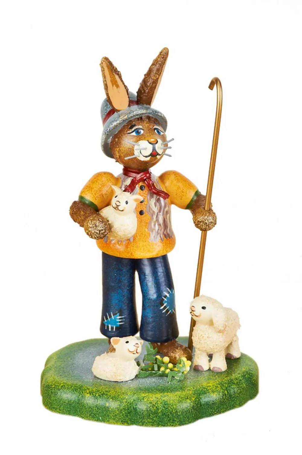 Hubrig Volkskunst Osterhasen*Osterhase mit Lämmchen, 10 cm, farbig von