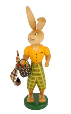Holzkunst Gahlenz Osterhasen*Osterhase mit Picknickkorb, 25 cm von