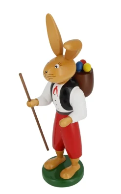 Holzkunst Gahlenz Osterhasen*Osterhase Wanderbursche, 27 cm von