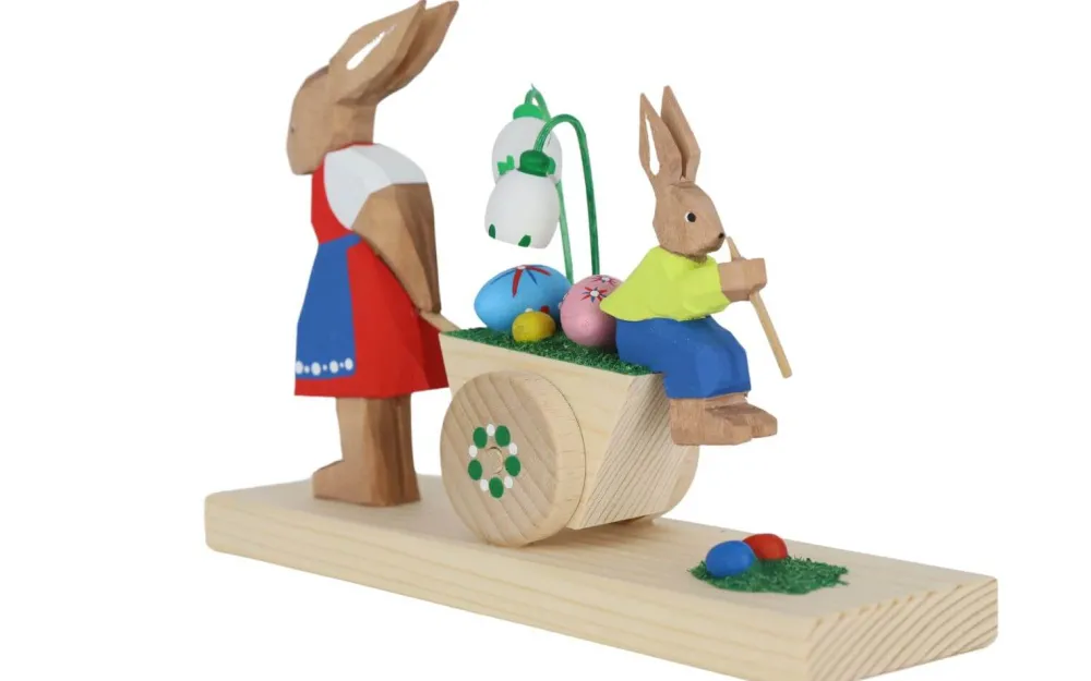 Bettina Franke Neuheiten*Osterhasen Frau mit Wagen und Kind von