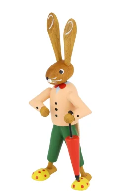 Zenker Osterhasen*Osterhasenpaar mit Korb und Schirm, 12 cm, von Ralf