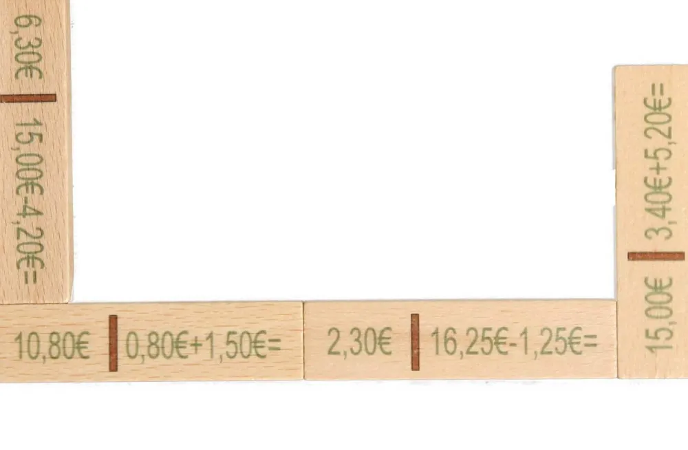 Holzspielwaren Ebert Lernspielzeug*Rechendomino Euro aus Holz, 40 Teile von Ebert GmbH