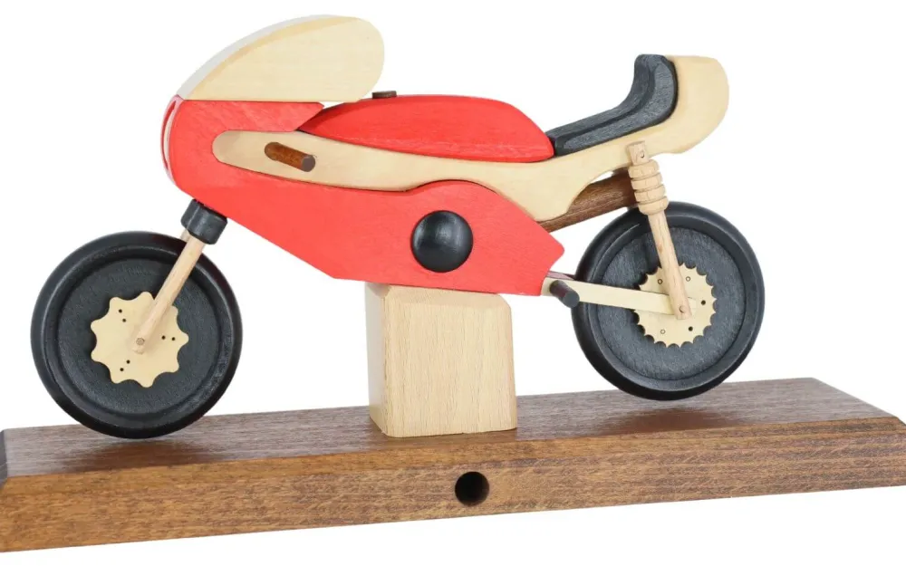Gerd Hofmann Auslaufartikel | Räuchermännchen*Räuchermann - Räuchermotorrad Rennmaschine, rot von