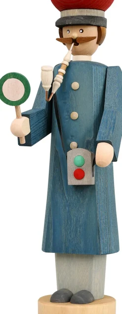 Seiffener Volkskunst eG Räuchermännchen*Räuchermann Bahnhofsvorsteher, 30 cm von