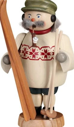 Seiffener Volkskunst eG Räuchermännchen*Räuchermann Skifahrer, 19 cm von