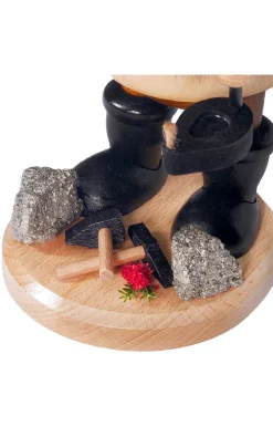 DWU Drechselwerkstatt Uhlig Räuchermännchen*Räuchermann Wichtel Erzträger mit Froschlampe, 26 cm von DWU