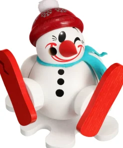 Seiffener Volkskunst eG Räuchermännchen*Räuchermännchen - Kugelräuchermann Cool-Man Skiunfall, 11 cm, von