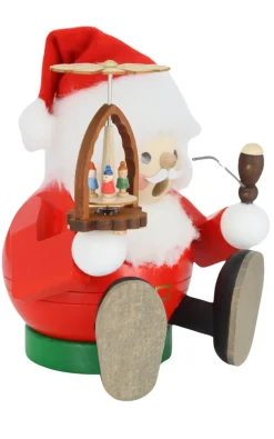 Richard Glässer GmbH Räuchermännchen*Räuchermännchen - Kugelräuchermann Santa mit Pyramide von Richard Glässer