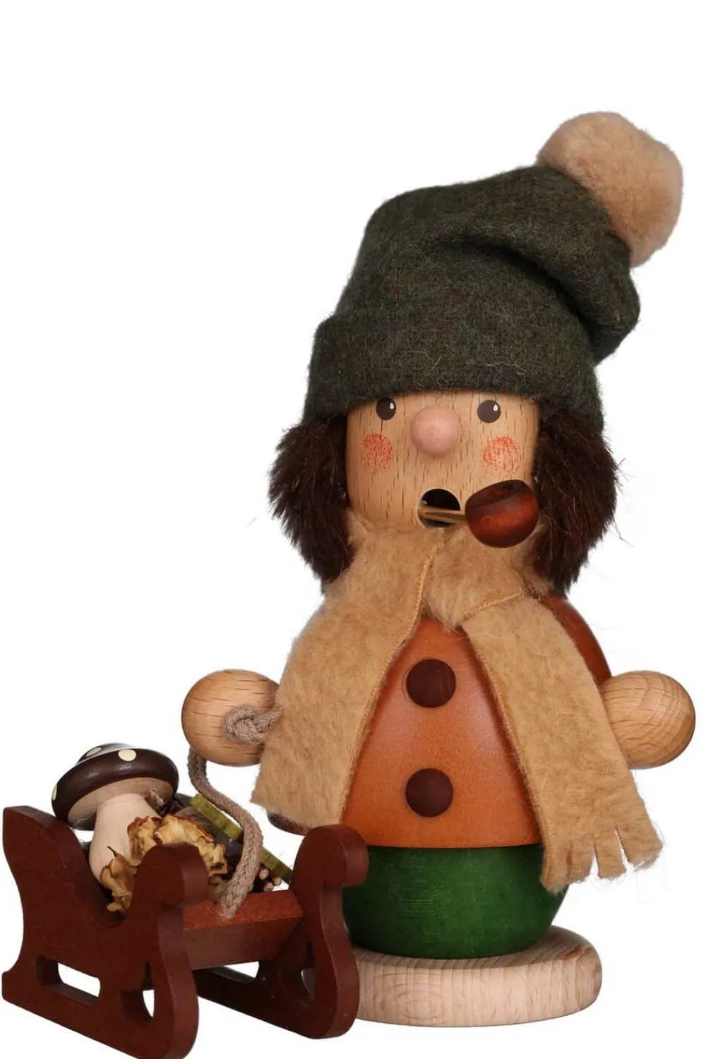 Christian Ulbricht Räuchermännchen*Räuchermännchen Bub mit Schlitten, 14 cm von