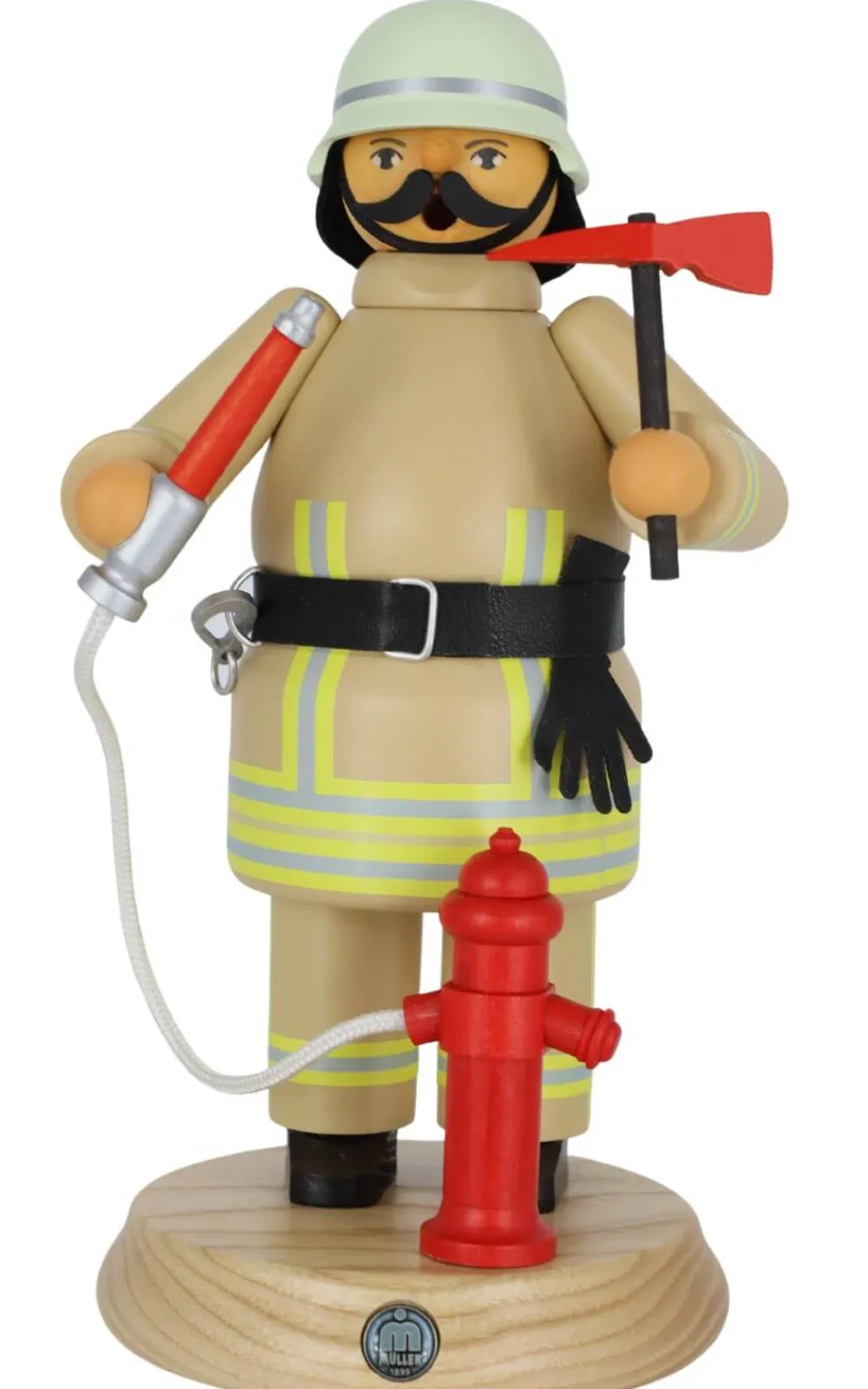 Müller Kleinkunst Räuchermännchen*Räuchermännchen Feuerwehrmann in safaribeige, 24 cm, von