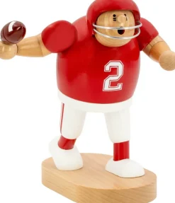 KWO Räuchermännchen*Räuchermännchen Footballspieler, rot, 20 cm von
