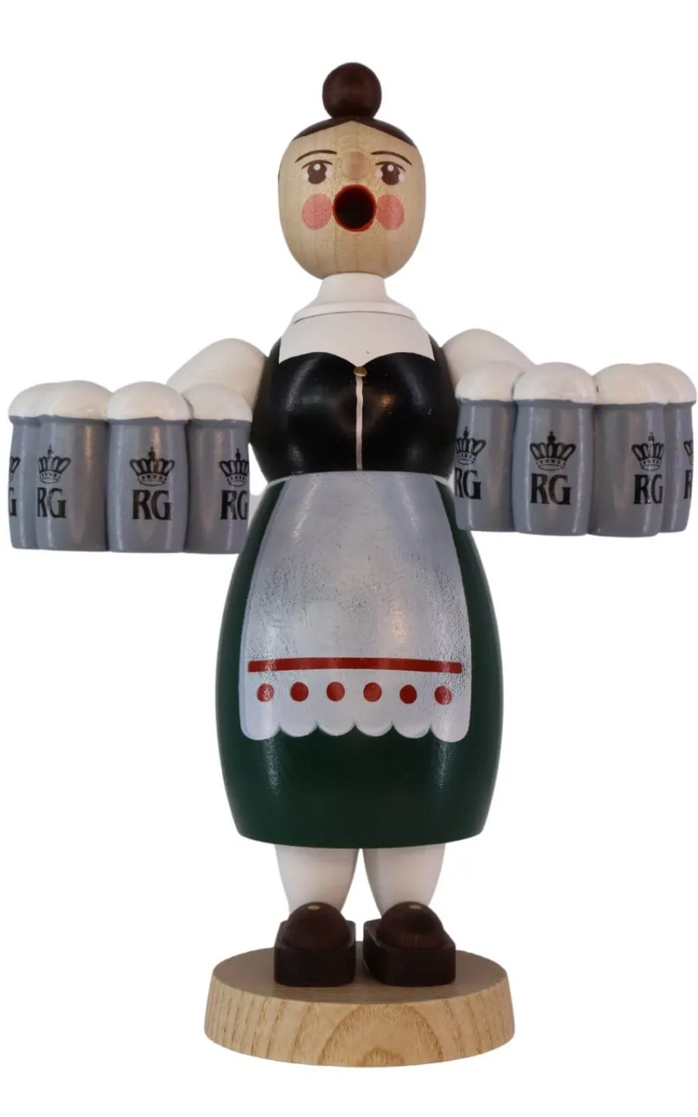 Richard Glässer GmbH Räuchermännchen*Räuchermännchen Helga mit Maßkrügen, 18 cm von Richard Glässer