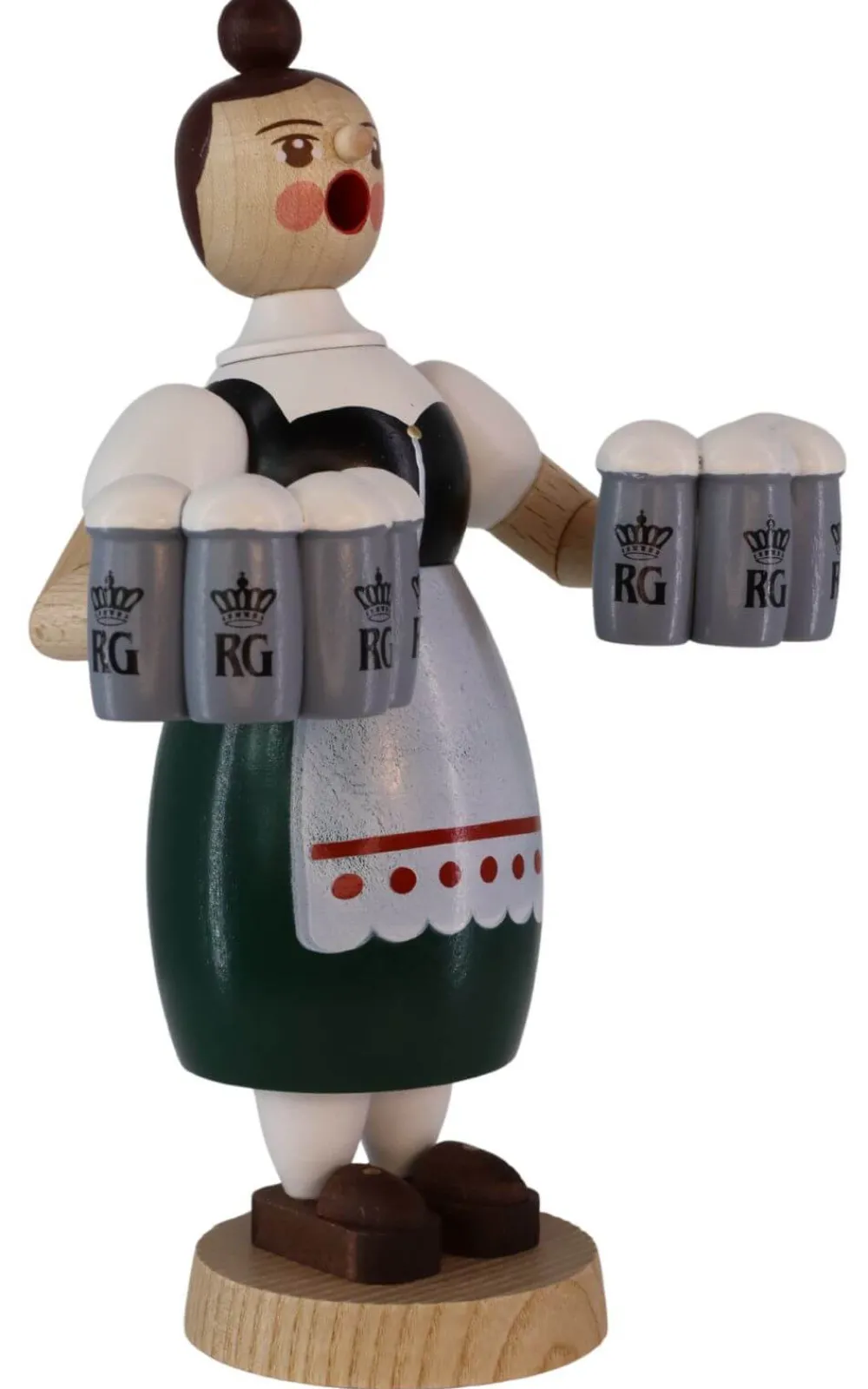 Richard Glässer GmbH Räuchermännchen*Räuchermännchen Helga mit Maßkrügen, 18 cm von Richard Glässer