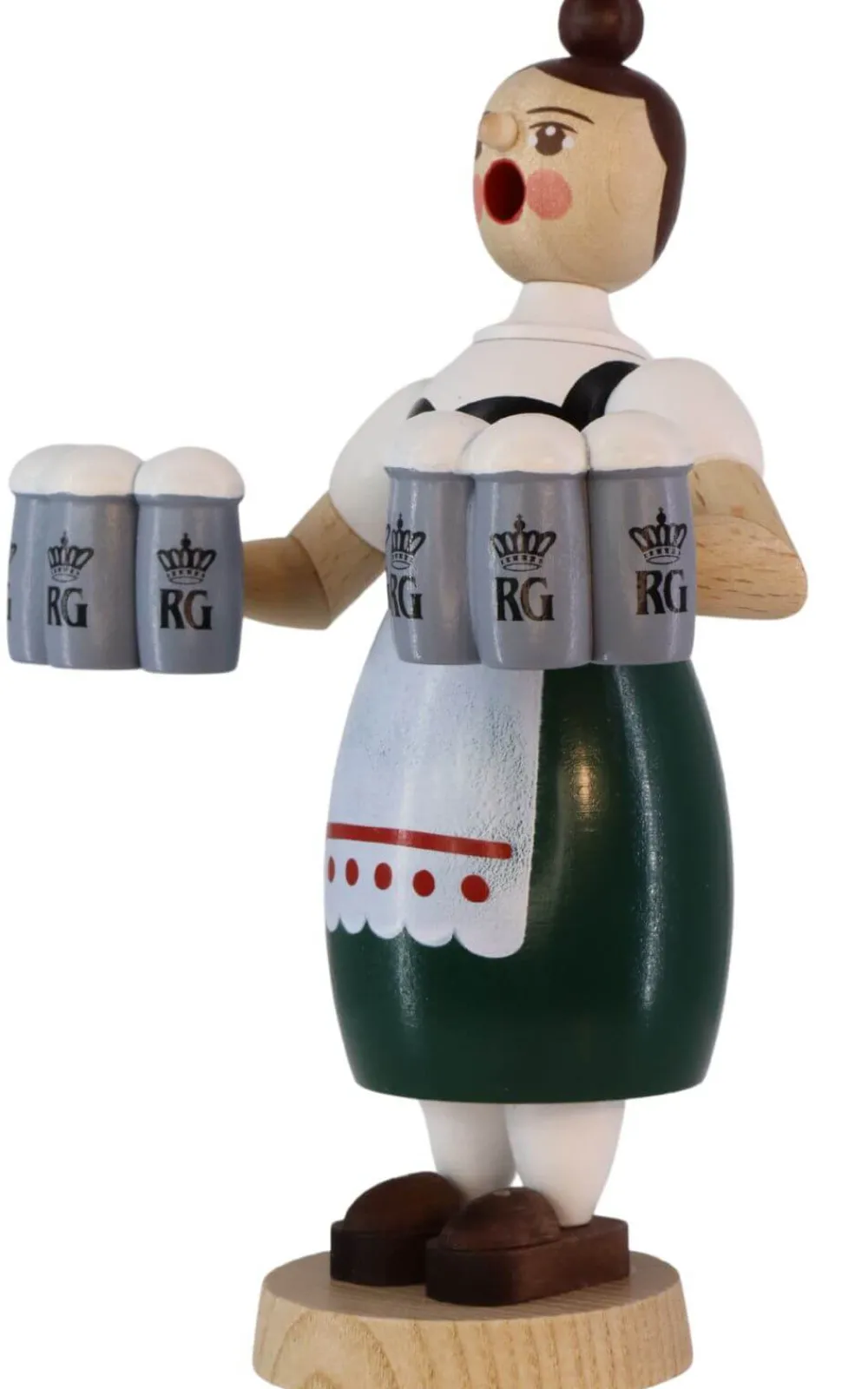 Richard Glässer GmbH Räuchermännchen*Räuchermännchen Helga mit Maßkrügen, 18 cm von Richard Glässer