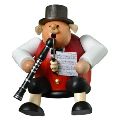 KWO Kantenhocker*Räuchermännchen Kantenhocker mit Klarinette, 15 cm von