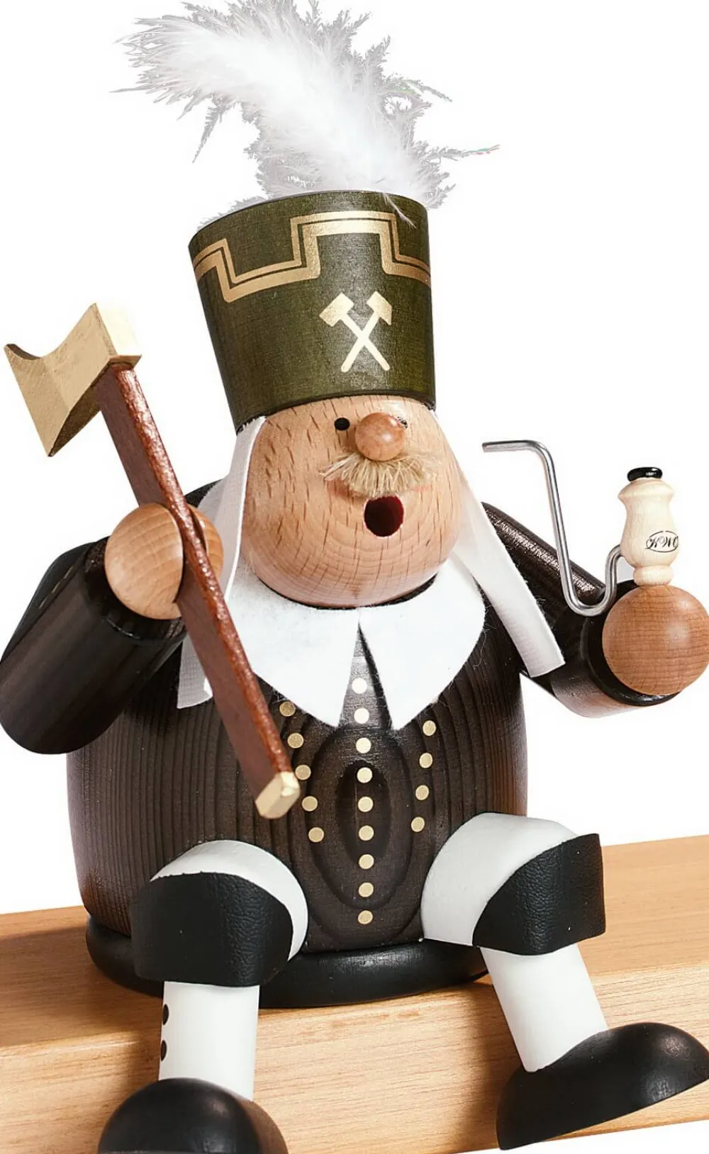 KWO Kantenhocker*Räuchermännchen Kantenhocker Bergmann, 18 cm von