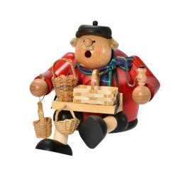 KWO Kantenhocker*Räuchermännchen Kantenhocker Korbhändler, 15 cm von