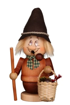 Christian Ulbricht Räuchermännchen*Räuchermännchen Miniwichtel Pilzsammler, 16 cm von