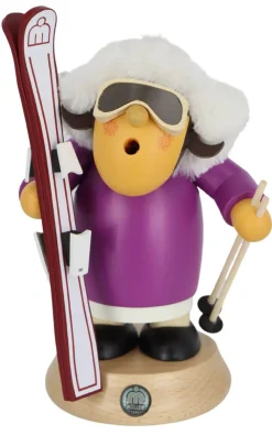 Müller Kleinkunst Räuchermännchen*Räuchermännchen Müllerchen® Skifahrerin von