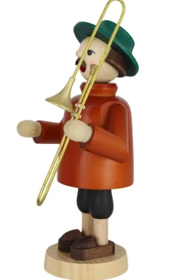 Richard Glässer GmbH Neuheiten | Auslaufartikel*Räuchermännchen Musikant mit Posaune, 18 cm von Richard Glässer