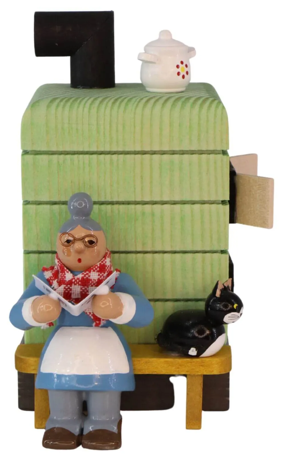 Richard Glässer GmbH Neuheiten | Auslaufartikel*Räuchermännchen Oma am Kachelofen, 10 cm von Richard Glässer