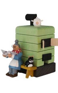 Richard Glässer GmbH Neuheiten | Auslaufartikel*Räuchermännchen Oma am Kachelofen, 10 cm von Richard Glässer