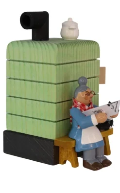 Richard Glässer GmbH Neuheiten | Auslaufartikel*Räuchermännchen Oma am Kachelofen, 10 cm von Richard Glässer