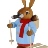 Müller Kleinkunst Osterhasen*Räuchermännchen Osterhase auf Ski, 18 cm von
