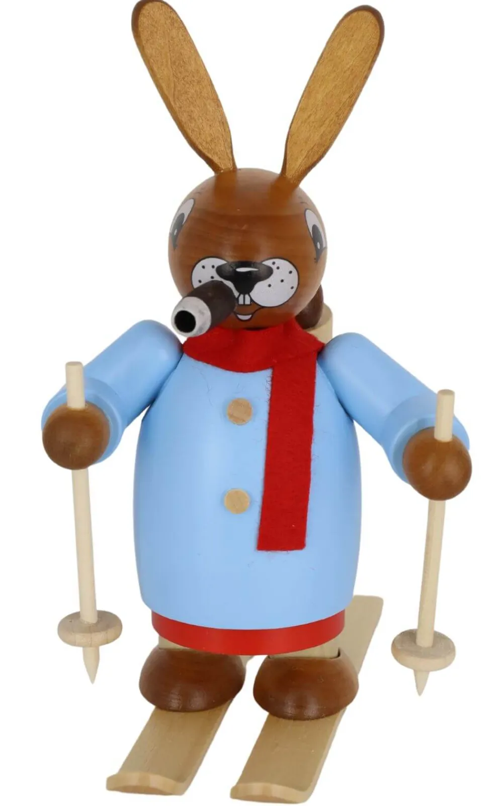 Müller Kleinkunst Osterhasen*Räuchermännchen Osterhase auf Ski, 18 cm von