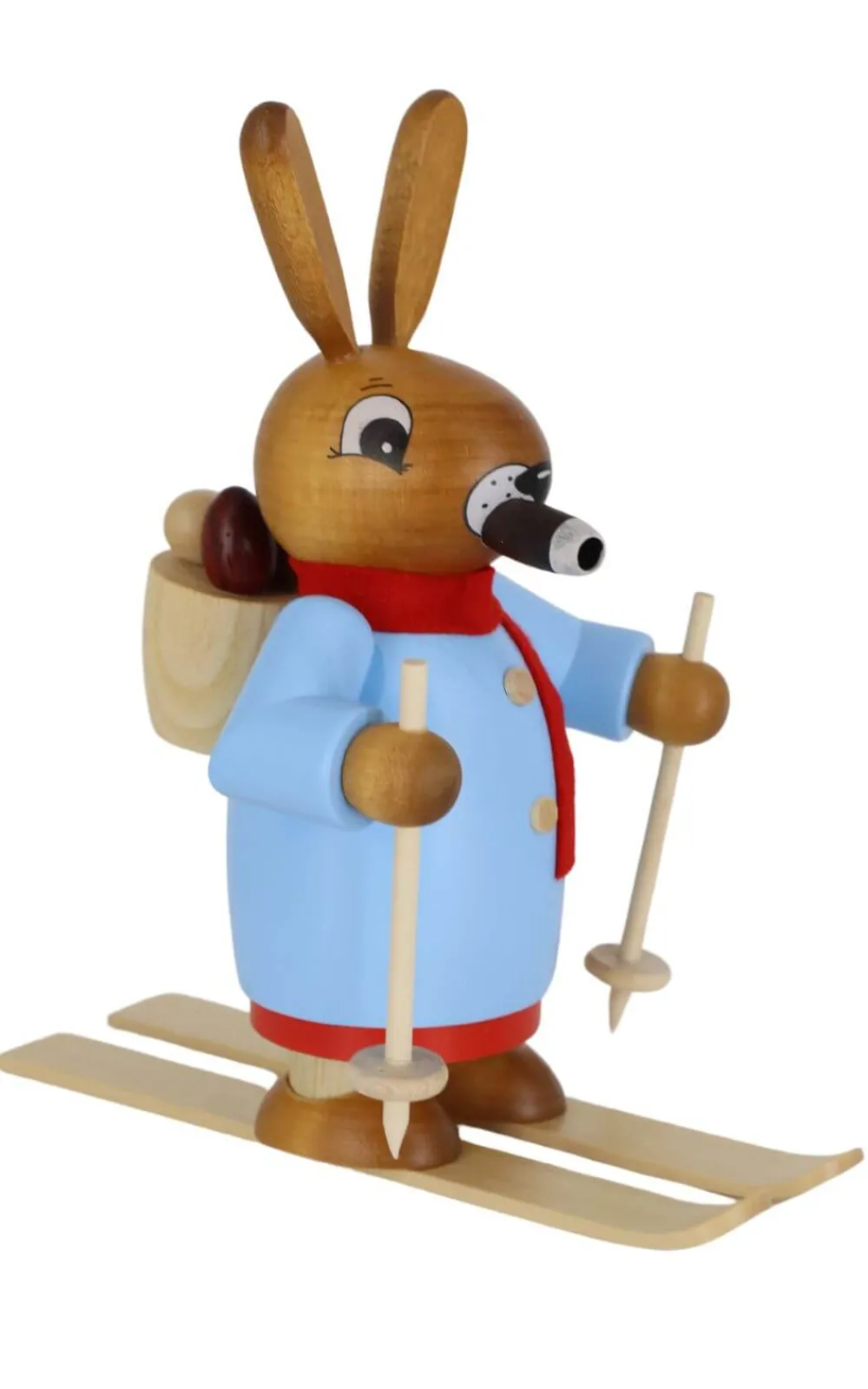 Müller Kleinkunst Osterhasen*Räuchermännchen Osterhase auf Ski, 18 cm von