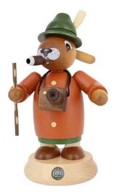 Müller Kleinkunst Osterhasen*Räuchermännchen Osterhase Tourist, 18 cm von