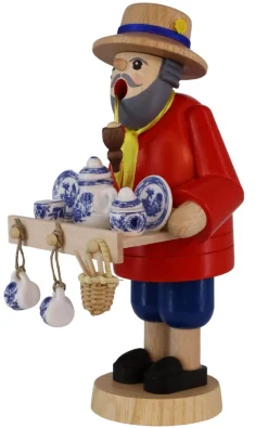 Richard Glässer GmbH Neuheiten*Räuchermännchen Porzellanhändler, 18 cm, von Richard Glässer
