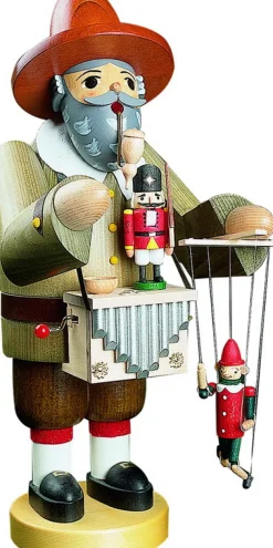 Richard Glässer GmbH Räuchermännchen*Räuchermännchen Puppenspieler mit Spielwerk, 36 cm von Richard Glässer
