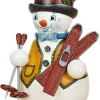 Hubrig Volkskunst Räuchermännchen*Räuchermännchen Schneemann Skilehrer, 14 cm, von