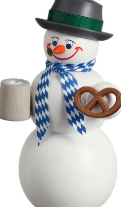 Seiffener Volkskunst eG Räuchermännchen*Räuchermännchen Schneemann Bayer, 14 cm von