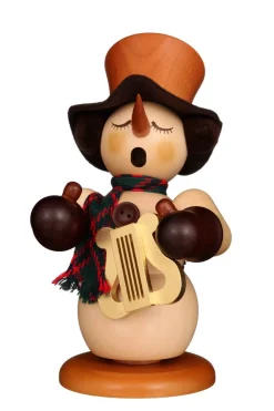 Christian Ulbricht Räuchermännchen*Räuchermännchen Schneemann mit Leier, 24 cm, von