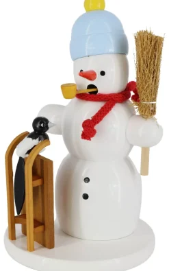 Zenker Räuchermännchen*Räuchermännchen Schneemann mit Schlitten und Elster, 18 cm von Ralf