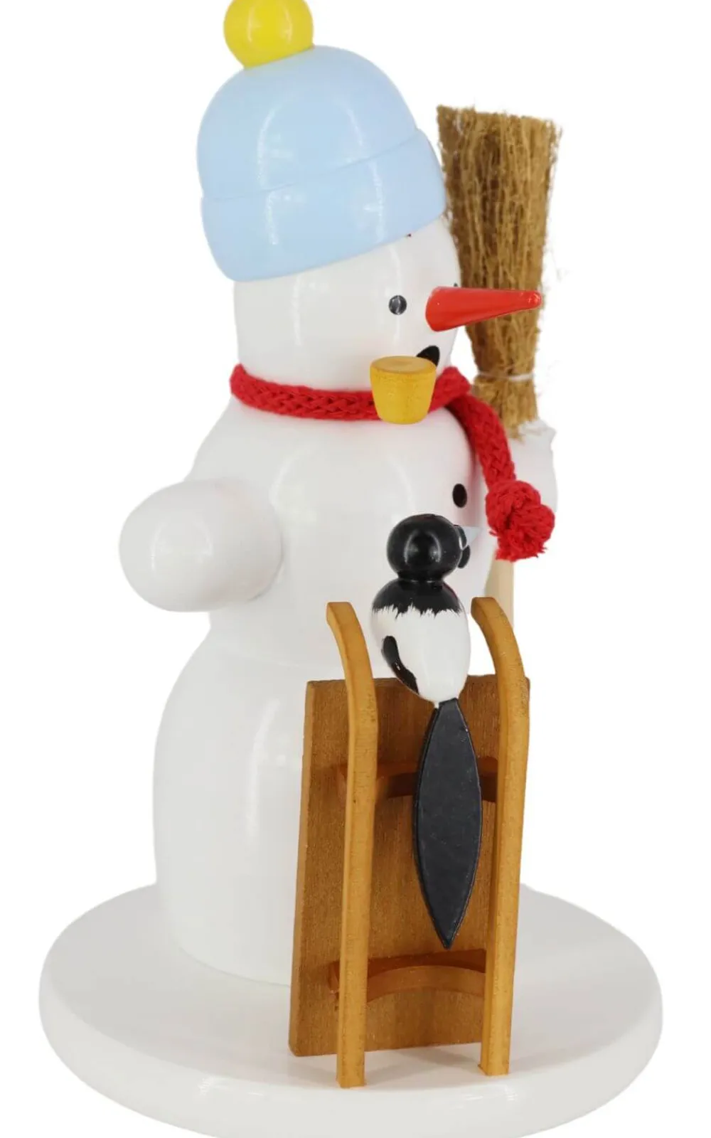 Zenker Räuchermännchen*Räuchermännchen Schneemann mit Schlitten und Elster, 18 cm von Ralf