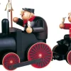 KWO Neuheiten | Räuchermännchen*Räuchermännchen Set Eisenbahn - Lokführer mit Lokomotive, 4-teilig, 24 cm von