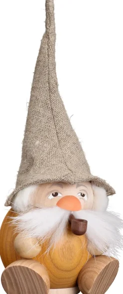 Seiffener Volkskunst eG Neuheiten | Räuchermännchen*Räuchermännchen Waldzwerg, sandgelb, 19 cm von