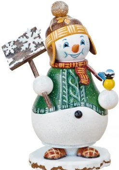 Hubrig Volkskunst Räuchermännchen*Räuchermännchen Wichtel - Schneemann, 14 cm von