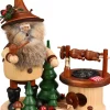 DWU Drechselwerkstatt Uhlig Räuchermännchen*Räuchermännchen Wichtel am Drehgrill, 26 cm von